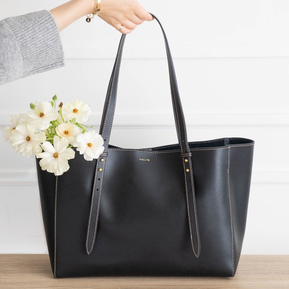 *New* Eliana Genuine Pebbled Leather Tote - Black